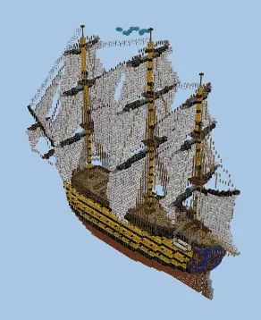 18th Century Man O War Ship Minecraft schematic