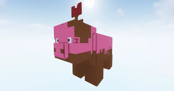 3D Pig Mud Statue Minecraft Schematic Download Minecraft schematic