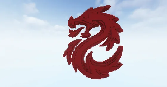 3D Red Dragon Statue Sculpture Minecraft schematic