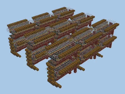 3x3 Chunk Bee Farm 10k Honeycomb/Hr Minecraft schematic preview