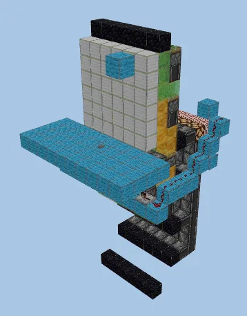 6x6 Honey Slime Vertical Piston Door Minecraft schematic preview