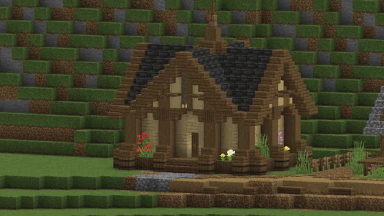 Advanced Rustic Two-Story Starter Residence Minecraft schematic