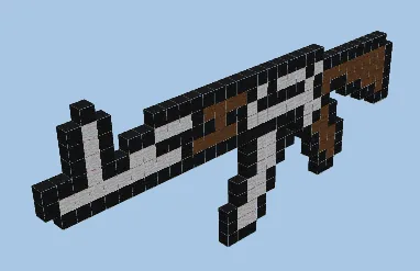 AK-47 Pixel Art Build Minecraft schematic