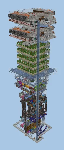 Automatic All Minecraft Dyes Farm Minecraft schematic preview
