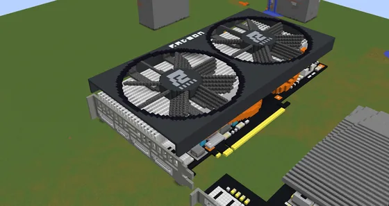 AMD Radeon RX 6600 Fighter Build Minecraft schematic