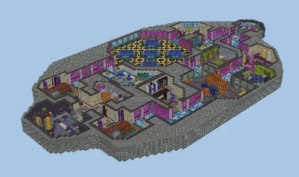 Among Us Skeld Ship Recreation Minecraft schematic