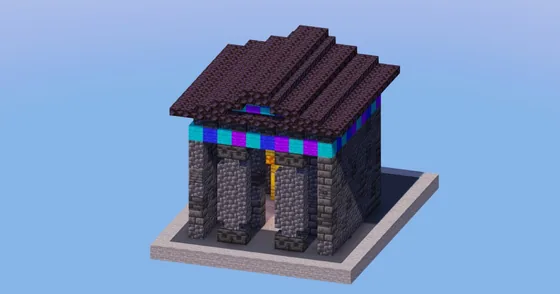 Ancient Greek Temple Build in Deepslate Minecraft schematic