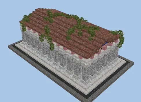 Ancient Greek Temple - Gray Concrete & Diorite Minecraft schematic