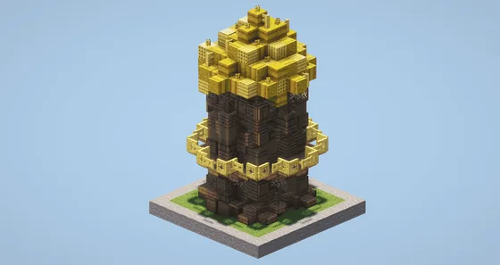 Ancient Mayan Watchtower Structure Minecraft schematic