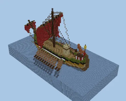 Ancient Mediterranean Warship Trireme Minecraft schematic preview