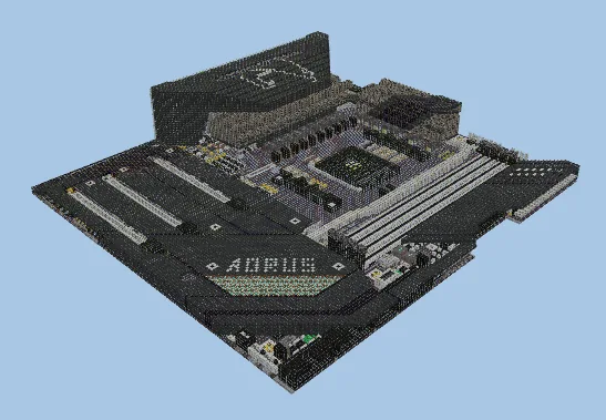 Aorus Xtreme Motherboard Pixel Art Minecraft schematic preview
