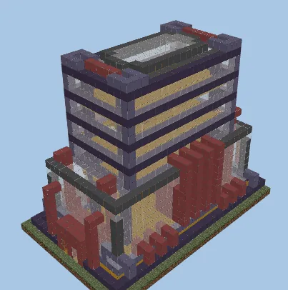 Apartment Building With Colorful Block Design Minecraft schematic