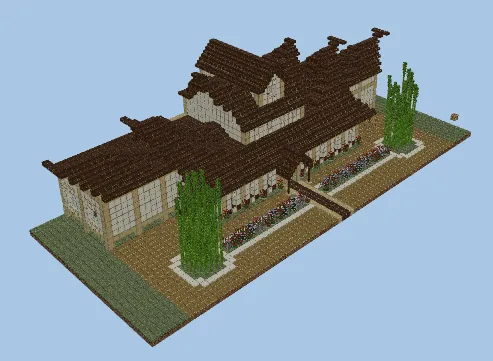 Asian Mansion And Market Minecraft schematic