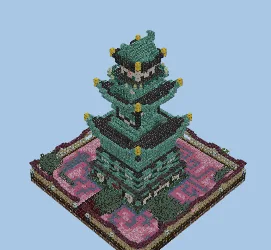 Asian Style Temple Structure Minecraft schematic