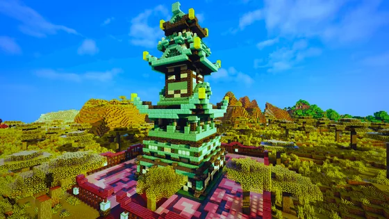 Asian Style Temple Structure Minecraft schematic