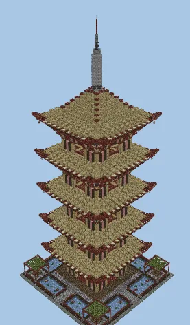 Asian Temple Structure Minecraft schematic