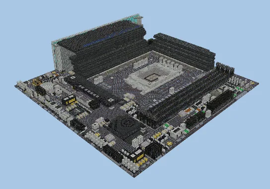 ASRock B660M PG Riptide Motherboard Pixel Art Minecraft schematic