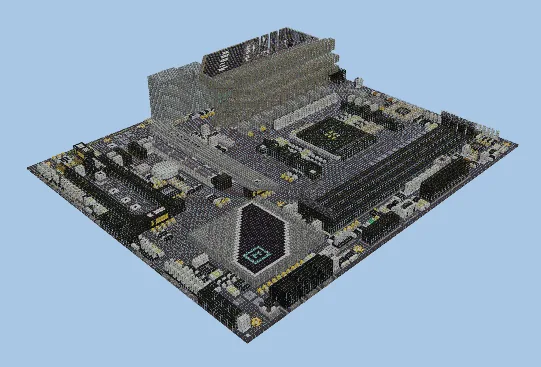 ASRock X570S PG Riptide Motherboard Pixel Art Minecraft schematic