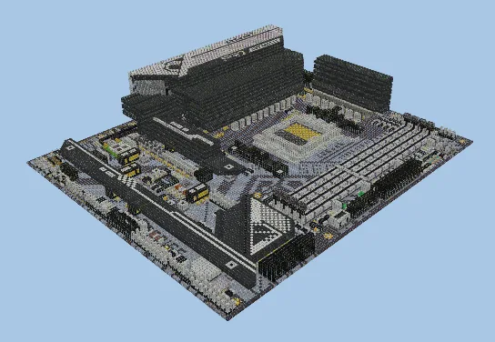ASRock X670E Pro RS Motherboard Pixel Art Minecraft schematic