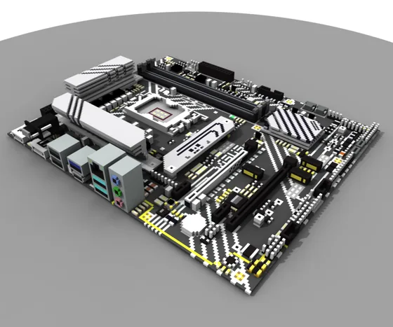 ASUS Intel B660 Motherboard Model Minecraft schematic