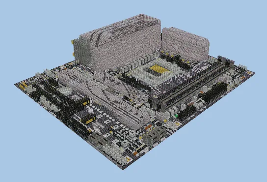 Asus Prime X670-P Wifi Motherboard Replica Minecraft schematic preview