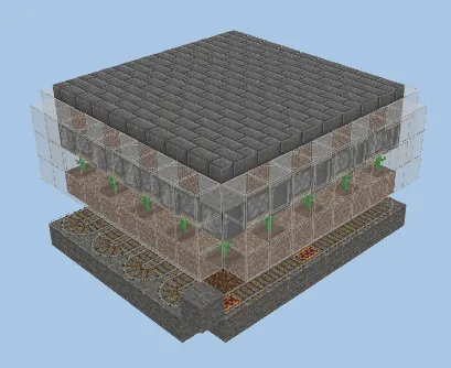 Automated Melon Pumpkin Farm Minecraft schematic preview