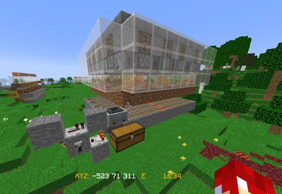 Automated Melon Pumpkin Farm Minecraft schematic