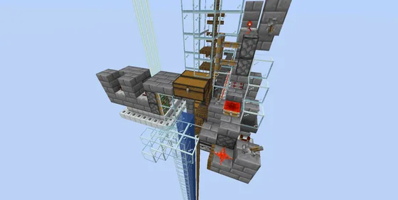 Automated Raid Farm With Item Sorter Minecraft schematic