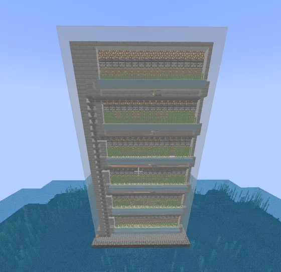 Automated Sugar Cane Farm with Minecart System Minecraft schematic