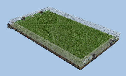 Automated Sugar Cane Farm with Slime Block Flying Machines Minecraft schematic