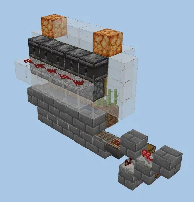 Automated Sugarcane Harvester Minecraft schematic