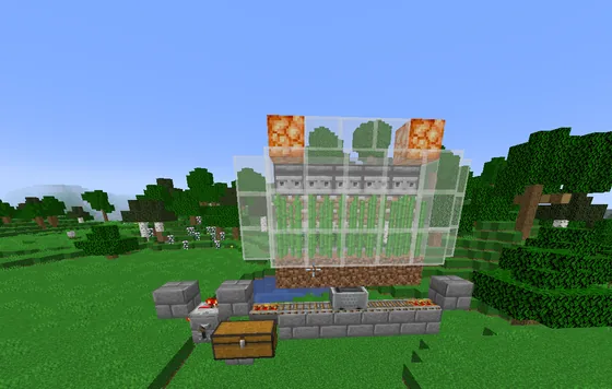 Automated Sugarcane Harvester Minecraft schematic