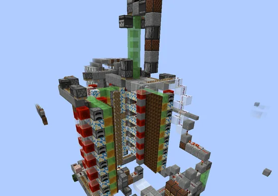 Automated Tree Farm With Pistons Minecraft schematic