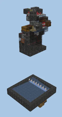 Automatic Concrete Converter With Storage Minecraft schematic