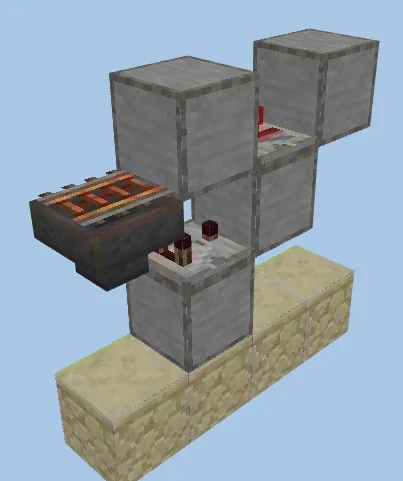 Automatic Minecart Unloader Minecraft schematic preview