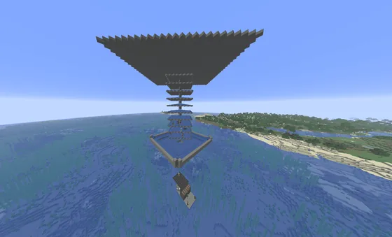Automatic Mob Farm With Item Sorter Minecraft schematic