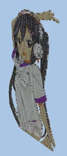 Azusa Nakano K-ON Pixel Art Minecraft schematic