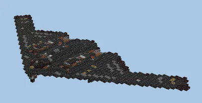B-2 Spirit Stealth Bomber Aircraft Minecraft schematic preview