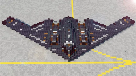 B-2 Spirit Stealth Bomber Aircraft Minecraft schematic