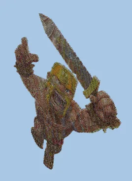 Barbarian Statue Pixel Art Minecraft schematic