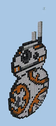 BB-8 Star Wars Pixel Art Build Minecraft schematic