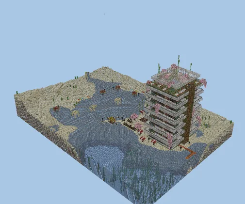 Beachfront Hotel Tower Minecraft schematic