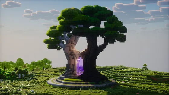 Bicolor Nether Tree Portal Minecraft schematic