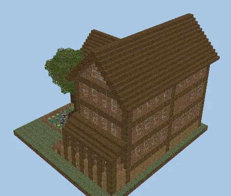 Birch And Oak Three Story Treehouse Minecraft schematic