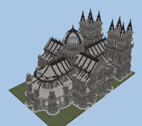 Black White Cathedral Minecraft schematic preview