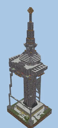 Blocky Space Needle Tower Minecraft schematic preview