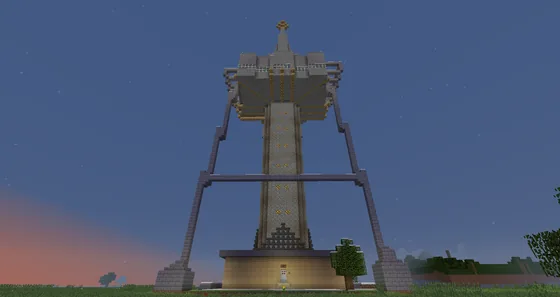 Blocky Space Needle Tower Minecraft schematic