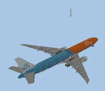 Boeing 777-300ER KLM Orange Pride Aircraft Minecraft schematic preview