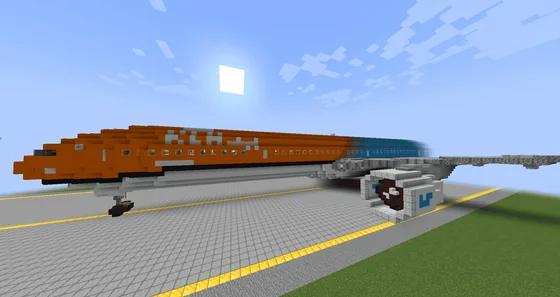 Boeing 777-300ER KLM Orange Pride Aircraft Minecraft schematic