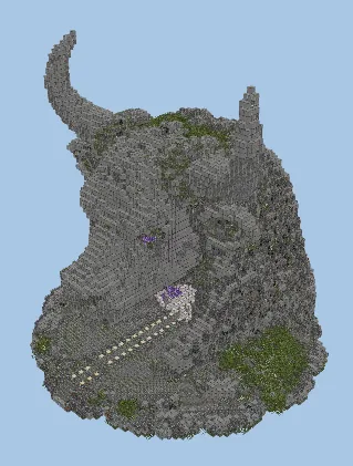 Bull Head Nether Portal Statue Design Minecraft schematic preview